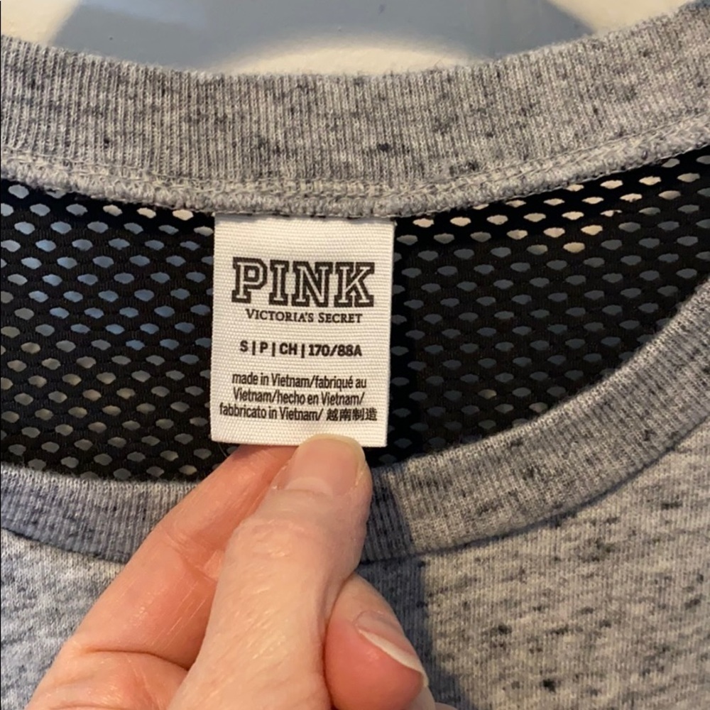 VS Pink Oversized Mesh crop crew pullover - Picture 4 of 8